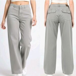 American Eagle Skater Jeans Womens 16 Olive Green Wide Leg Stretch Streetwear